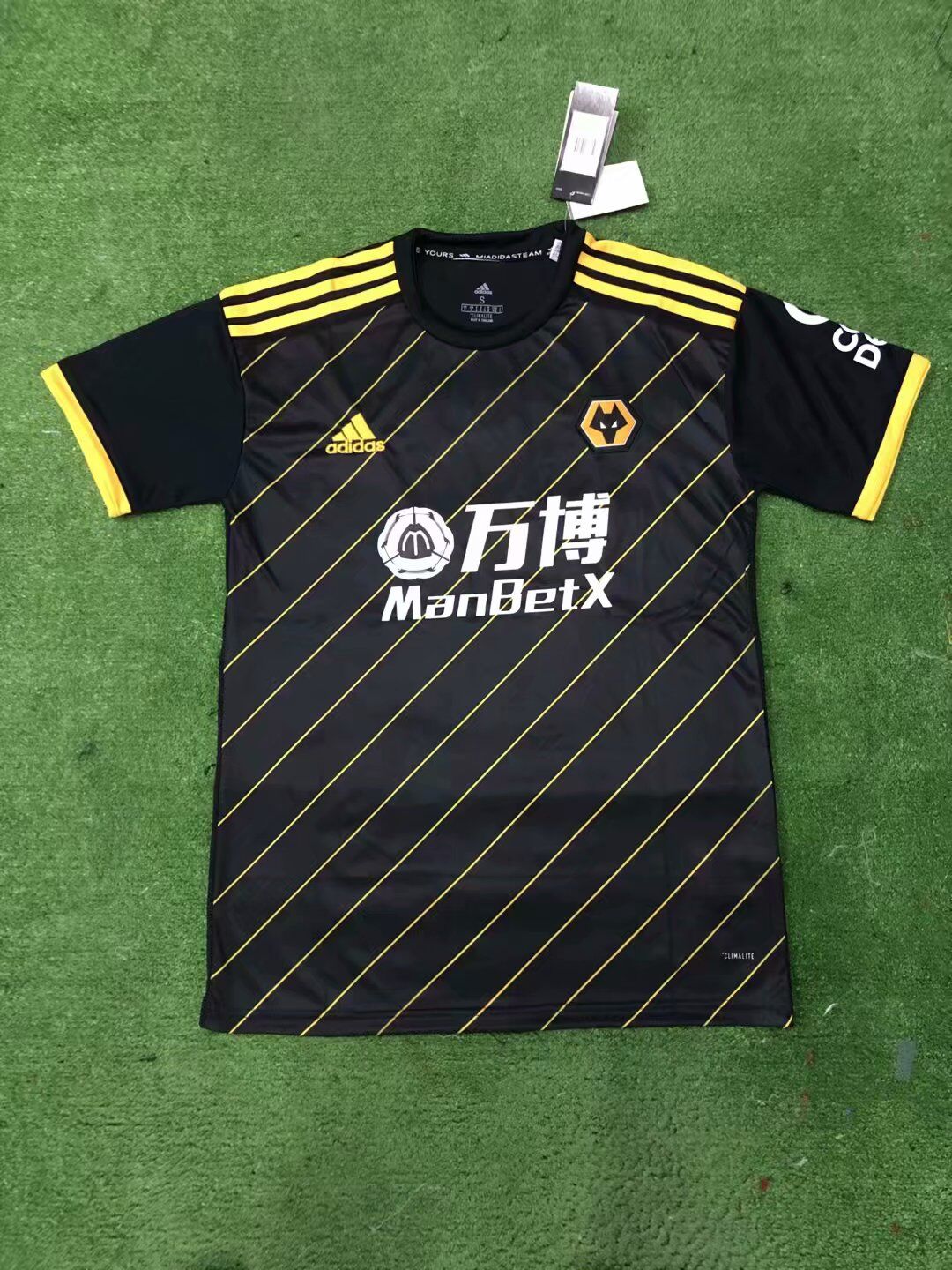 2019-20 Wolverhampton Wanderers Away Black Soccer Jerseys Shirt - Click Image to Close